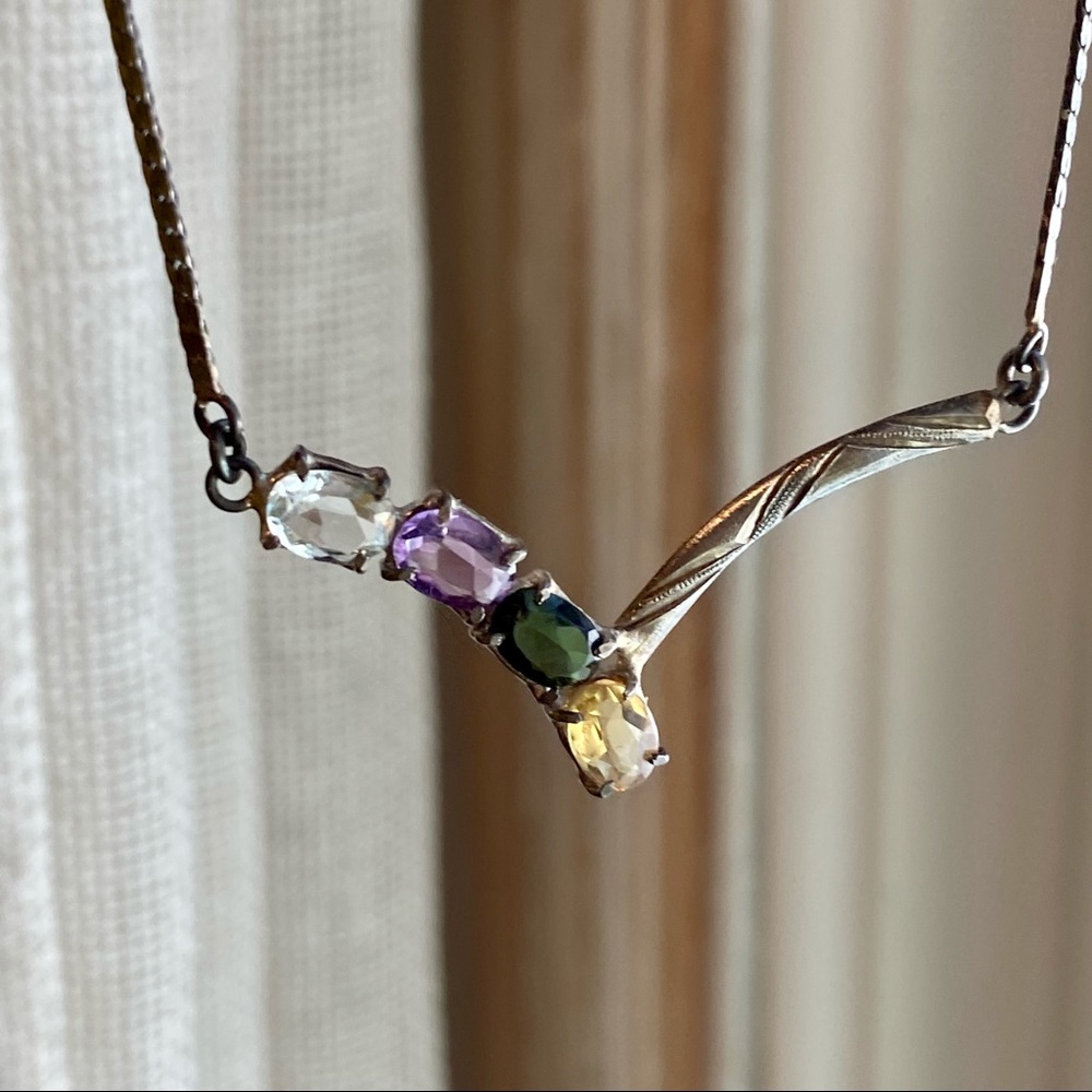 Sterling gemstone necklace